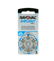 6 x baterii pentru aparate auditive Rayovac 675 IMPLANT PRO + MF