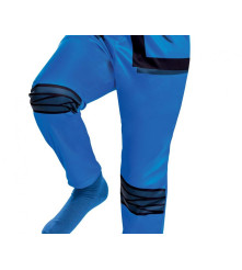 Costum carnaval Lego Ninjago albastru pentru copii 6-8 ani (120/130 cm)