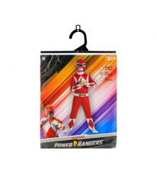 Costum carnaval Red Rangers (Power Rangers) rosu pentru copii 4-6 ani (110/120 cm)