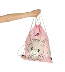Sac Sport pentru copii, model Soarece, roz, 43x34cm