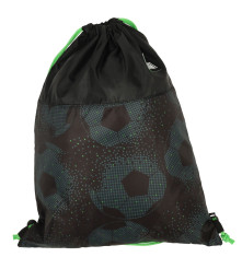 Sac Sport pentru copii Colectia St Right model Fotbal, negru - verde, 43x34cm