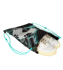 Sac Sport pentru copii Colectia St Right model Goal, negru - turcoaz, 43x34cm