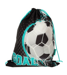 Sac Sport pentru copii Colectia St Right model Goal, negru - turcoaz, 43x34cm