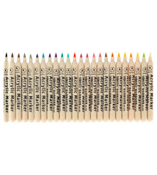 Set of 24 waterproof acrylic markers for painting on fabrics and other surfaces, multi-colored