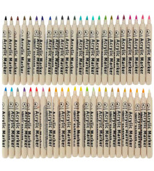 Set of 48 waterproof acrylic markers for painting on fabrics and other surfaces, multi-colored