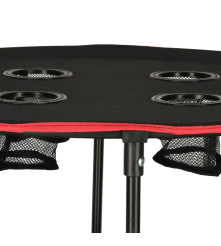 Masa de camping confortabila si pilabila, negru, 63 x 72 cm