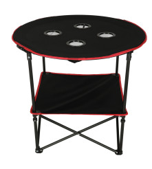 Masa de camping confortabila si pilabila, negru, 63 x 72 cm