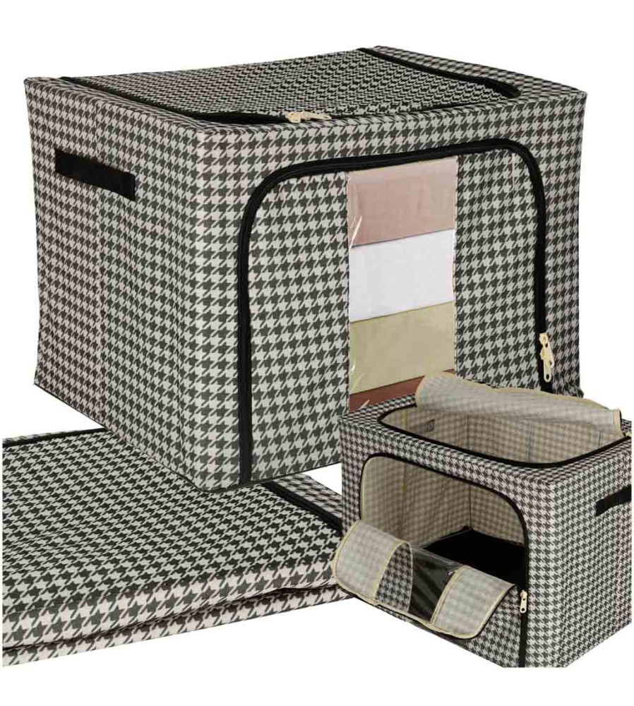 Organizator de dulap sau sertar cu rama, alb- negru, 100L