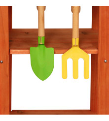 Bucatarie de gradina pentru copii din lemn LULILO Sable cu roti si accesorii,  116cm