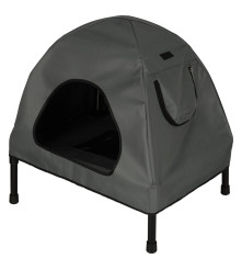 Casa pentru caini sau pisci, gri- negru, 60x54x44 cm