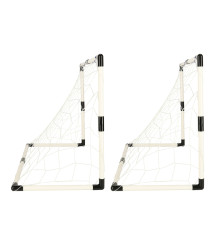 Set 2 porti de fotball 2 în 1 pentru copii cu minge si pompa,  95x48x70cm
