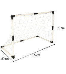 Set 2 porti de fotball 2 în 1 pentru copii cu minge si pompa,  95x48x70cm