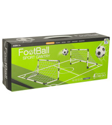 Set 2 porti de fotball 2 în 1 pentru copii cu minge si pompa,  95x48x70cm