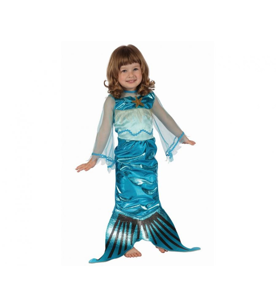 Costum carnaval Sirena Albastra pentru copii, marime 92/104 cm (3-4 ani)