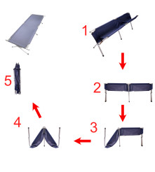 Pat de camping pliabil XXL albastru 150kg