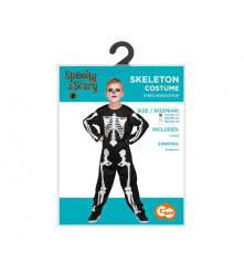 Costum carnaval Schelet pentru copii, marime 110/120 cm ( 4-6 ani)