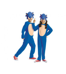 Costum carnaval Ariciul Sonic pentru copii, albastru, marime XS (3-4 ani)