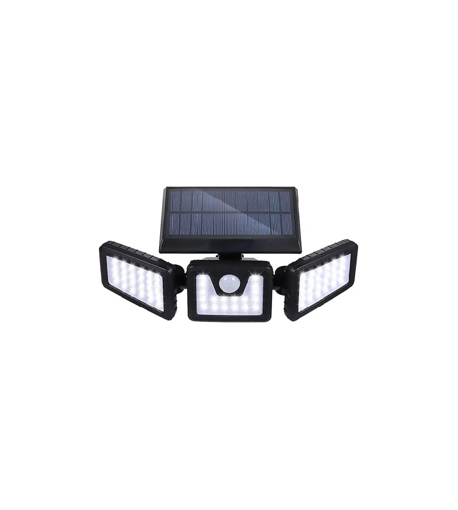 Lampa solara cu 3 panouri rotative Timeless Tools, Detectie miscare, Baterie incorporata 2400mA