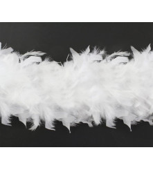 Esarfa boa alb, 180 cm, 40g