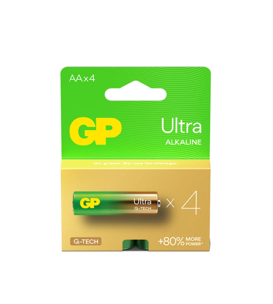 Set de 4 baterii alcaline GP Ultra Alkaline G-TECH LR6/AA