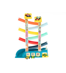 Pista de curse si garaj cu 8 masinute, multicolor