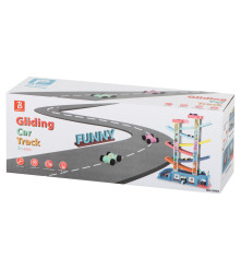 Pista de curse si garaj cu 8 masinute, multicolor