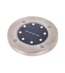 Set 4 lampi solare alb cald, cu senzor de lumina si 8 leduri cu fixare in soare