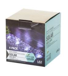 Set 4 lampi solare alb cald, cu senzor de lumina si 8 leduri cu fixare in soare