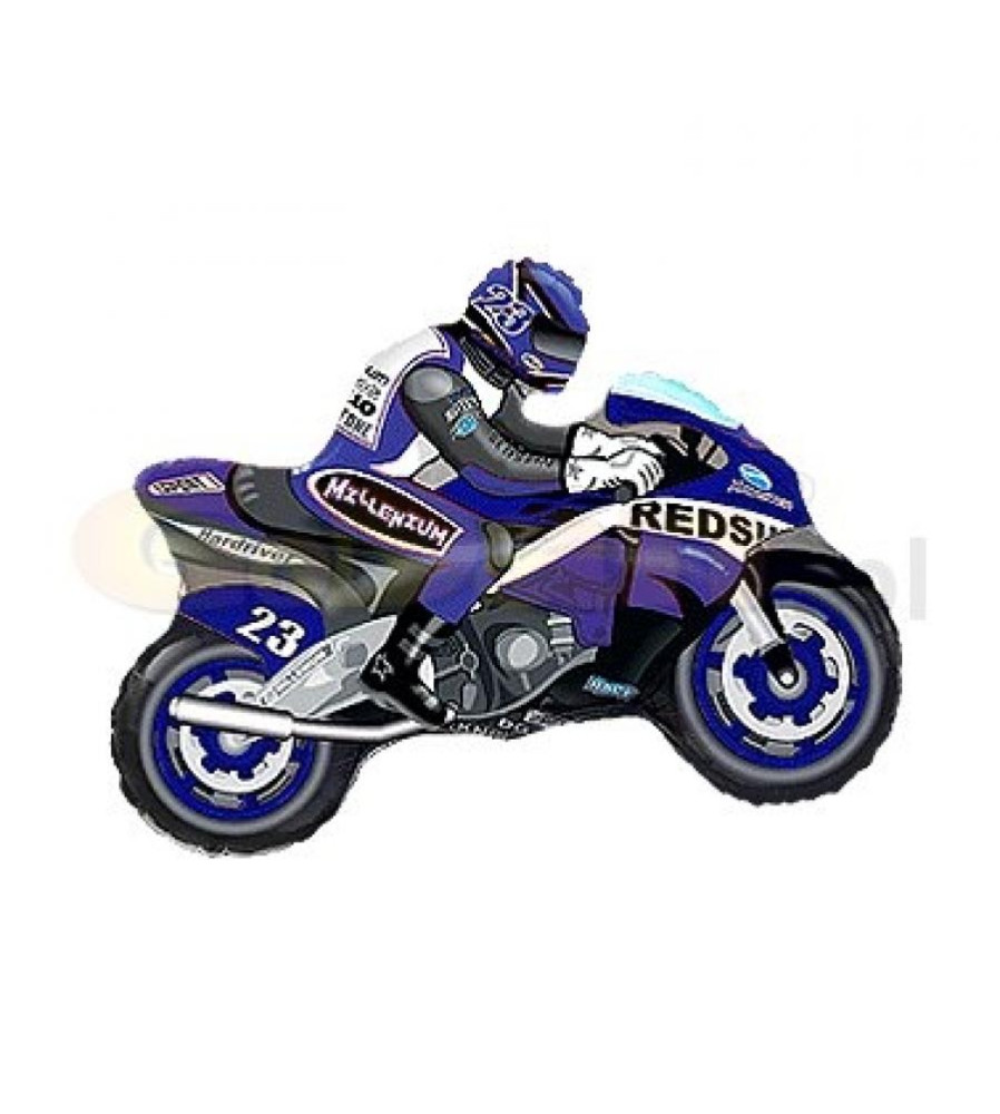 Balon folie model motocicleta albastra 31 x 24 cm