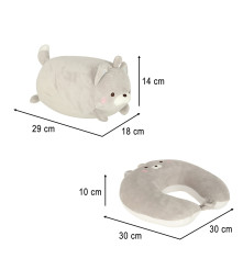 Perna gat pentru calatorii 2 in 1, model pisica, 39 x 34 cm