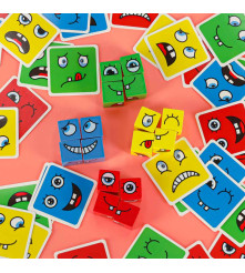 Joc interactiv de tip Puzzle cu expresii faciale în cutie de carton