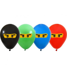 Set 5 baloane Ninja, multicolor, 30 cm