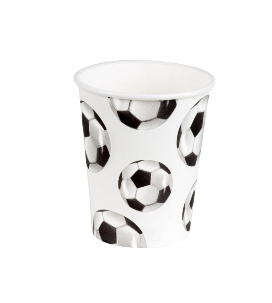 Set 10 pahare petrecere din carton model fotbal 250 ml