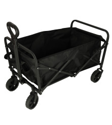 Carucior de transport pliabil, cu roti, negru, capacitate 100 l, 83 x 43  x 47 cm