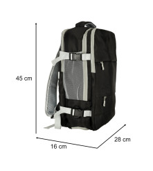Rucsac de calatorie pentru avion, cablu USB impermeabil 45x16x28cm, negru