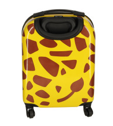 Troler voiaj pentru copii cu roti, model girafa, galben-maro, 31 x 46 x 26 cm