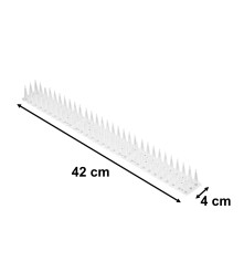 Set 8 module de tepi anti-pasari din plastic, alb, 43 cm