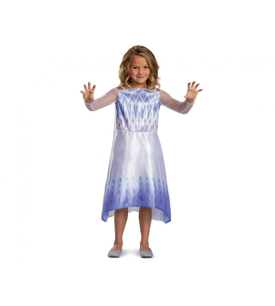 Costum carnaval regina zapezii Elsa - Frozen 2 (licentiat) pentru copii, marimea M (7-8 ani)