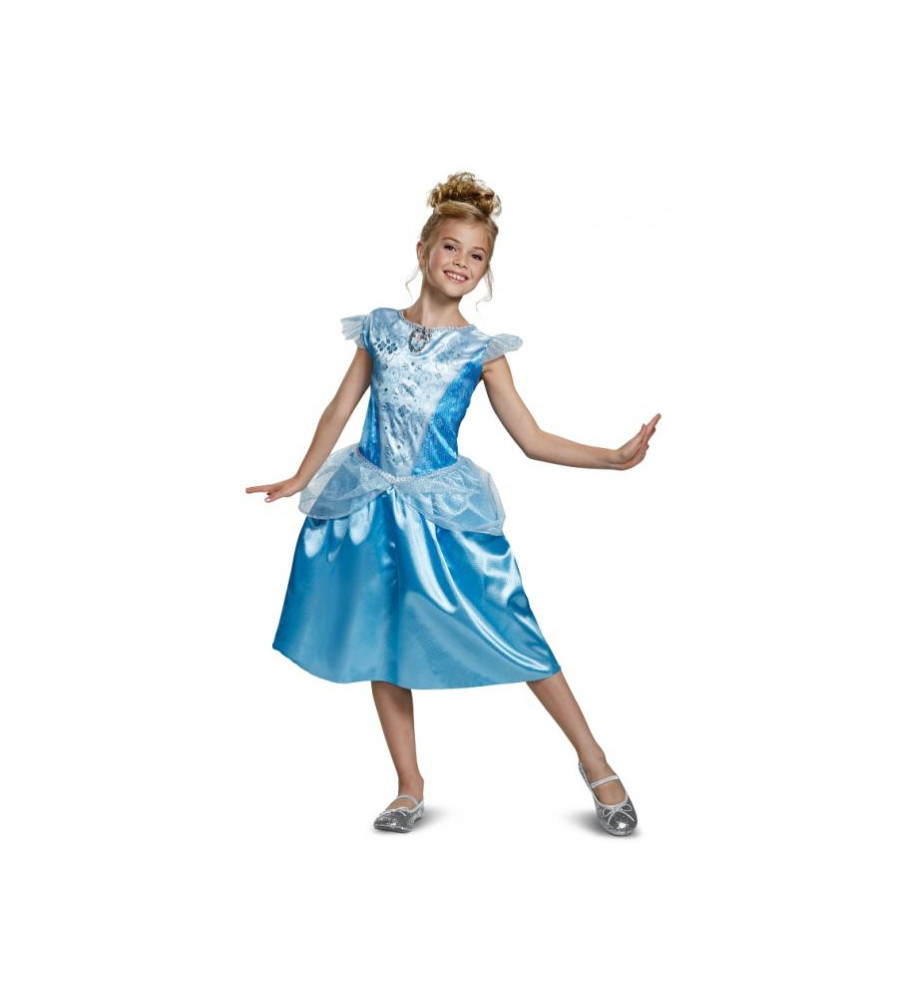 Costum carnaval Printesa Cenusareasa Classic pentru copii, marime M  (7-8 ani)