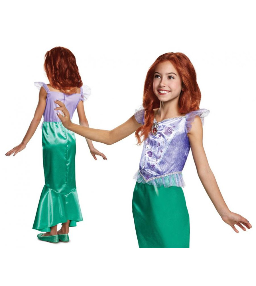 Costum carnaval printesa Ariel - Mica sirena Classic( licentiat)pentru copii, marime S ( 5-6 ani)