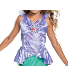 Costum carnaval printesa Ariel - Mica sirena Deluxe ( licentiat)pentru copii, marime M ( 7-8 ani)