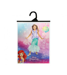 Costum carnaval printesa Ariel - Mica sirena Deluxe ( licentiat)pentru copii, marime M ( 7-8 ani)
