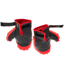 Set de box pentru copii, sac si manusi, rosu/negru