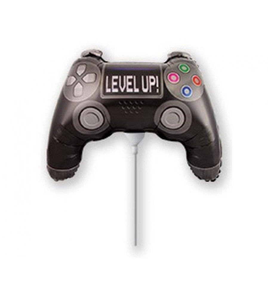 Balon folie Gamepad Level Up – mini 14 inch (28x20 cm), pentru umflare cu aer