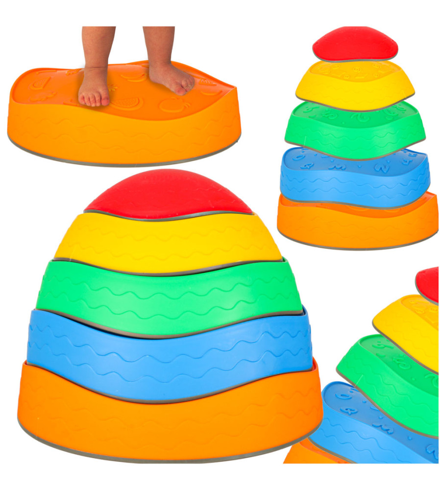 Set 5 pietre senzoriale pentru copii, echilibru ( sosea senzoriala)