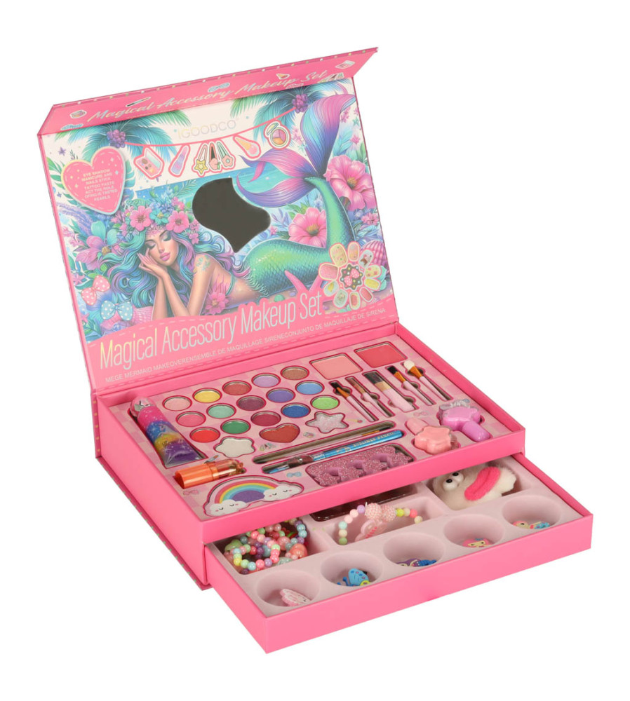 Set Machiaj Manichiura si Bijuterii pentru Fete, Stil Sirena 3+