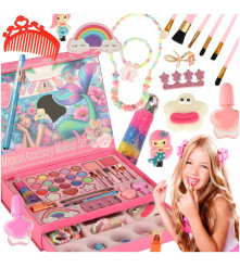 Set Machiaj Manichiura si Bijuterii pentru Fete, Stil Sirena 3+