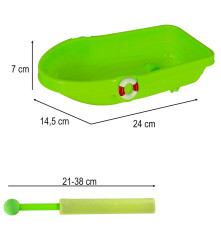 Set jucarii plaja 12 Piese( bărcuța, forme, lopata, grebla și pistol cu apa)