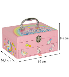Set Machiaj Pentru Fetite Model Unicorn cu Oglinda si Accesorii