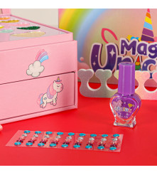 Set Machiaj Pentru Fetite Model Unicorn cu Oglinda si Accesorii